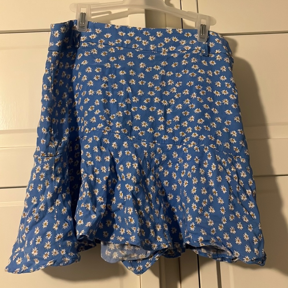 Zara blue flower skirt with bow
